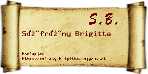 Sáfrány Brigitta névjegykártya